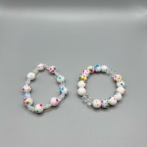 Vibrant Multicolor Beaded Kids Bracelets - Handmade B0308C